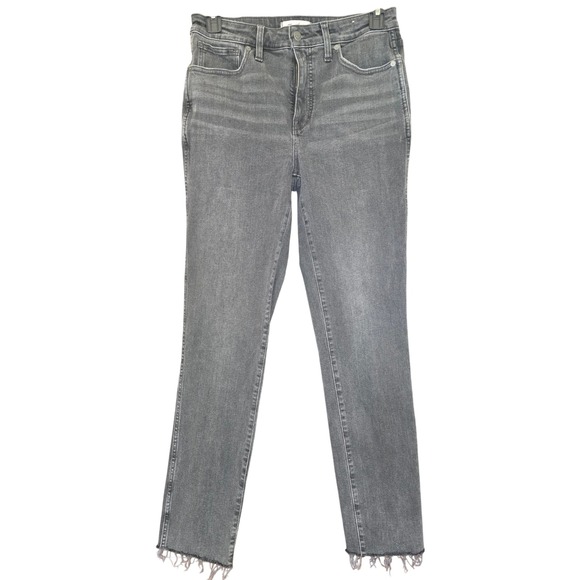 Madewell Denim - Madewell Curvy Mid-Rise Stovepipe Jeans Washed Black Raw Hem 29T Tall Grey